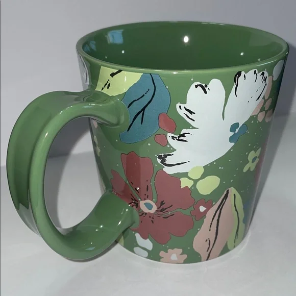 Threshold Mama Green Floral Large Stoneware Coffee Tea Mug 12 Oz Capacity NEW - Picture 9 of 11